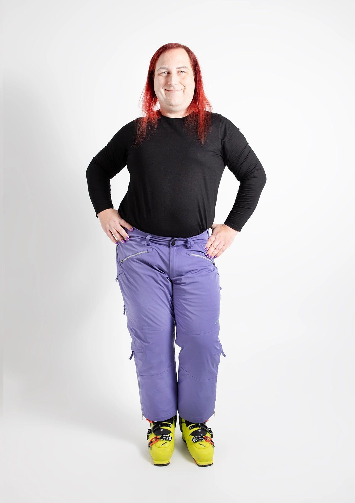 Violet - Mila Snow Pant REGULAR - Nobody's Princess $Dana is wearing size AU18/US14 #colour_violet