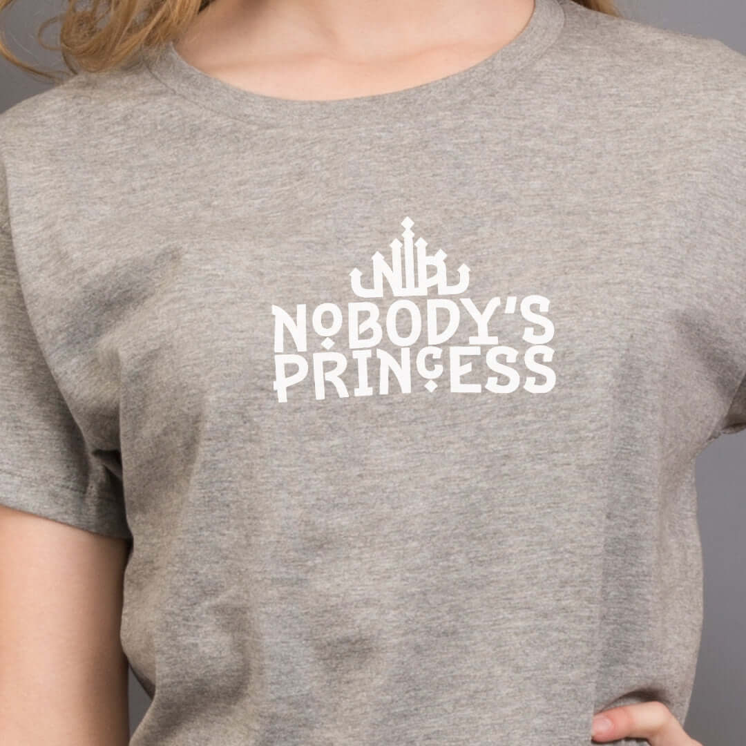 Basic Logo Tee - White Print - Nobody's Princess