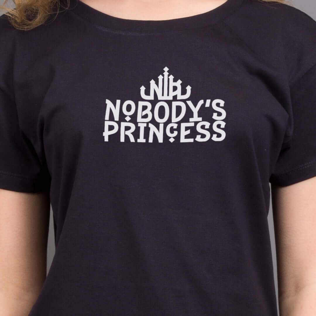 Basic Logo Tee - White Print - Nobody's Princess