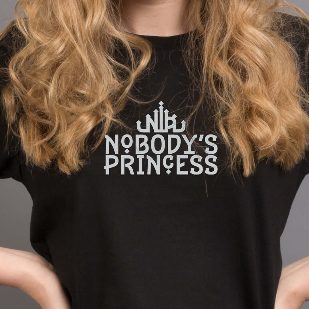 Basic Logo Tee - White Print - Nobody's Princess