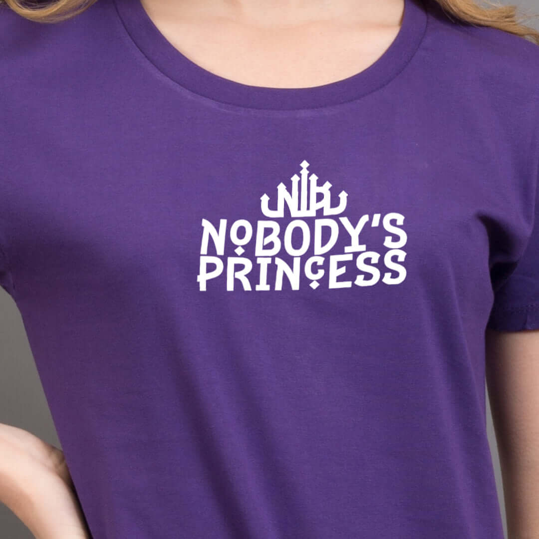 Basic Logo Tee - White Print - Nobody's Princess