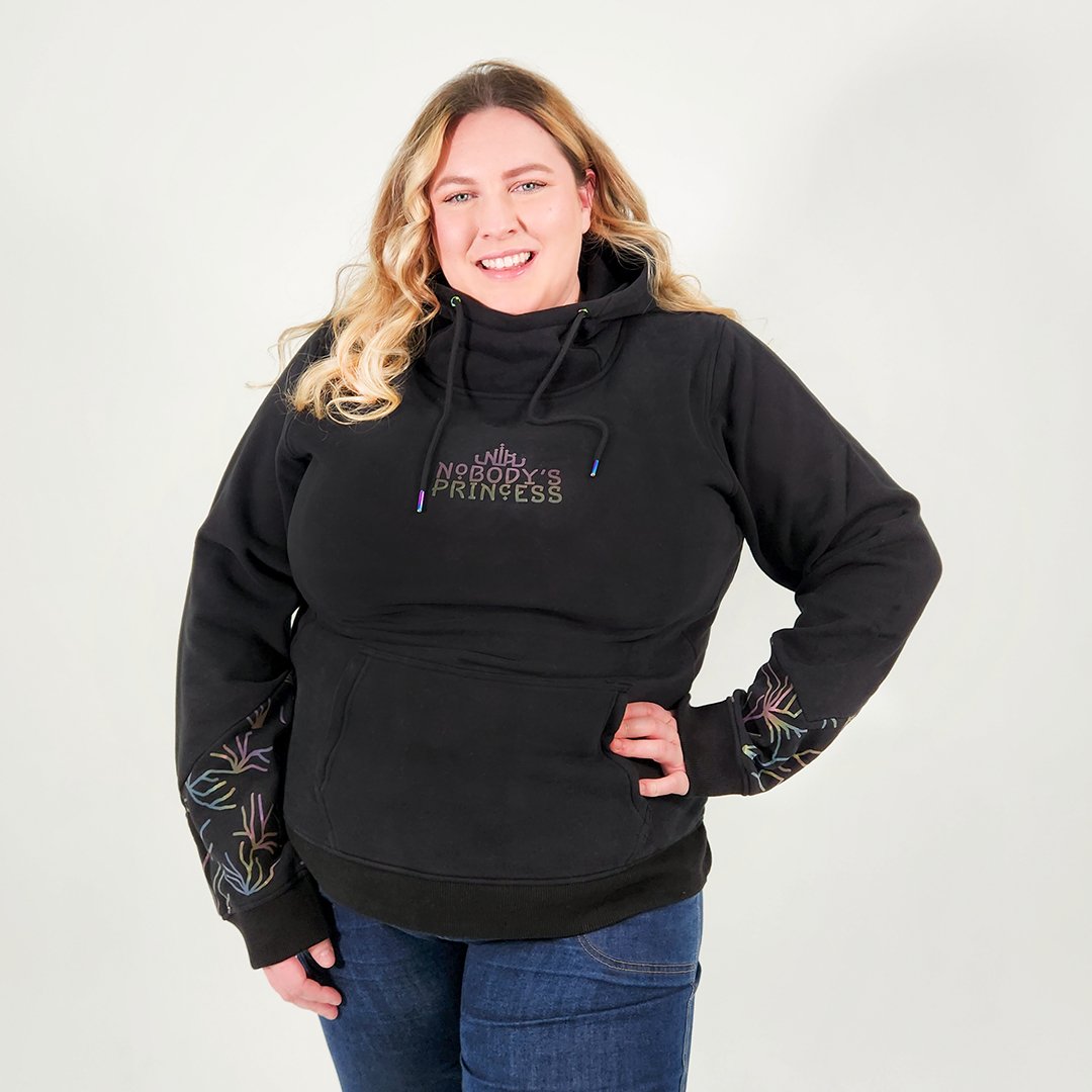 Fleece Hoodie - Black - Nobody's Princess