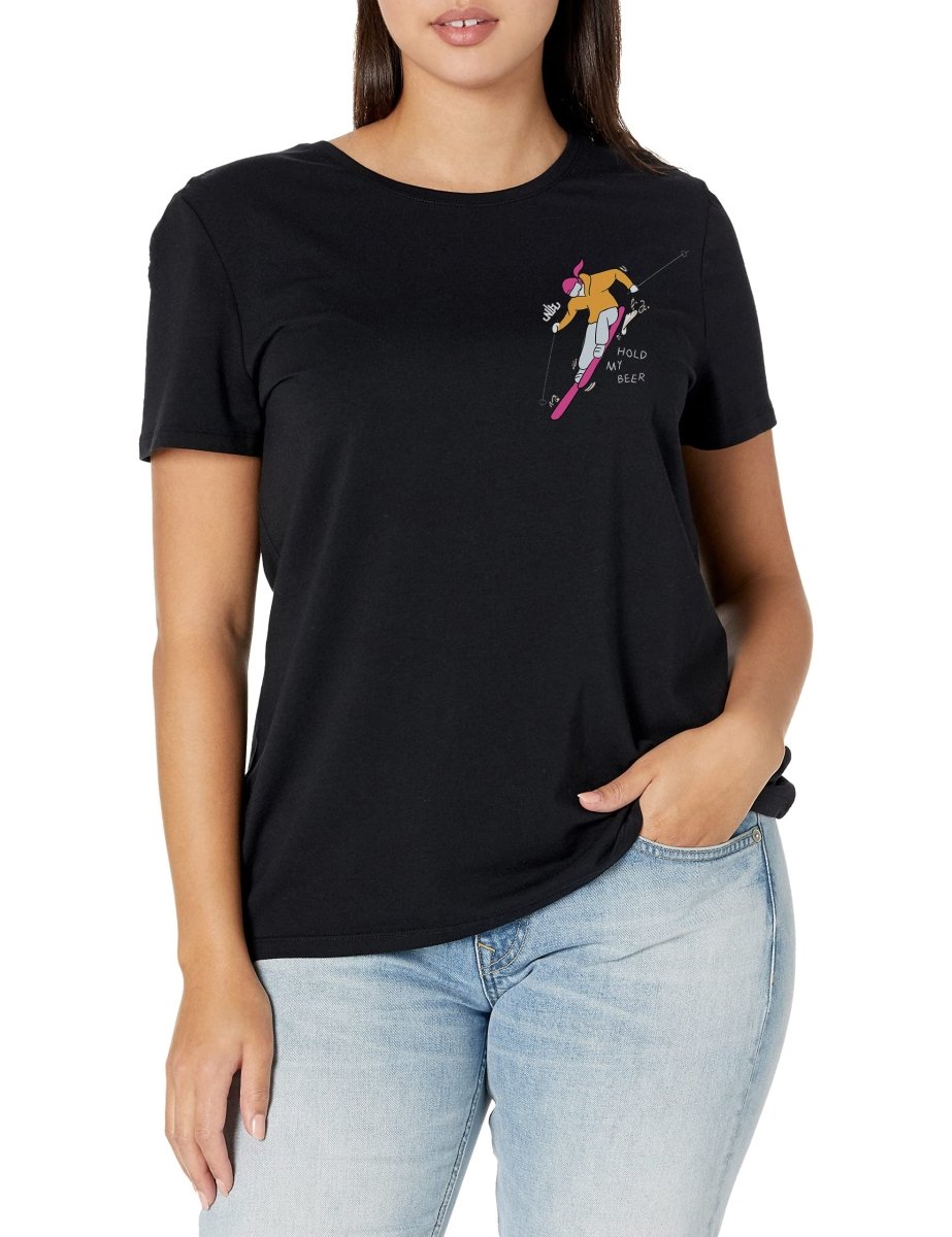 Hold My Beer Skier Tee - Black - Nobody's Princess