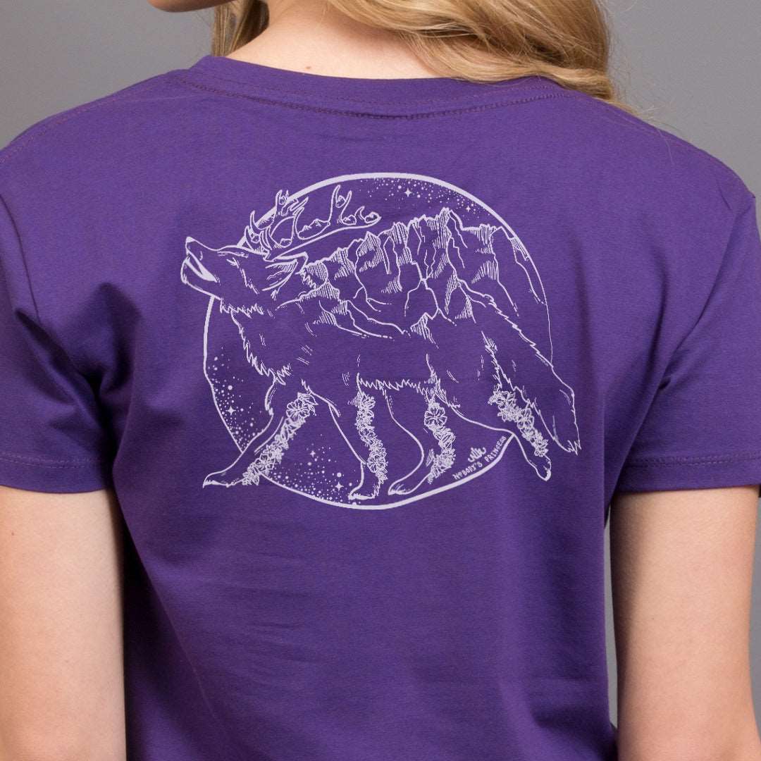 Whimsical Wolf T-Shirt - White Print - Nobody's Princess