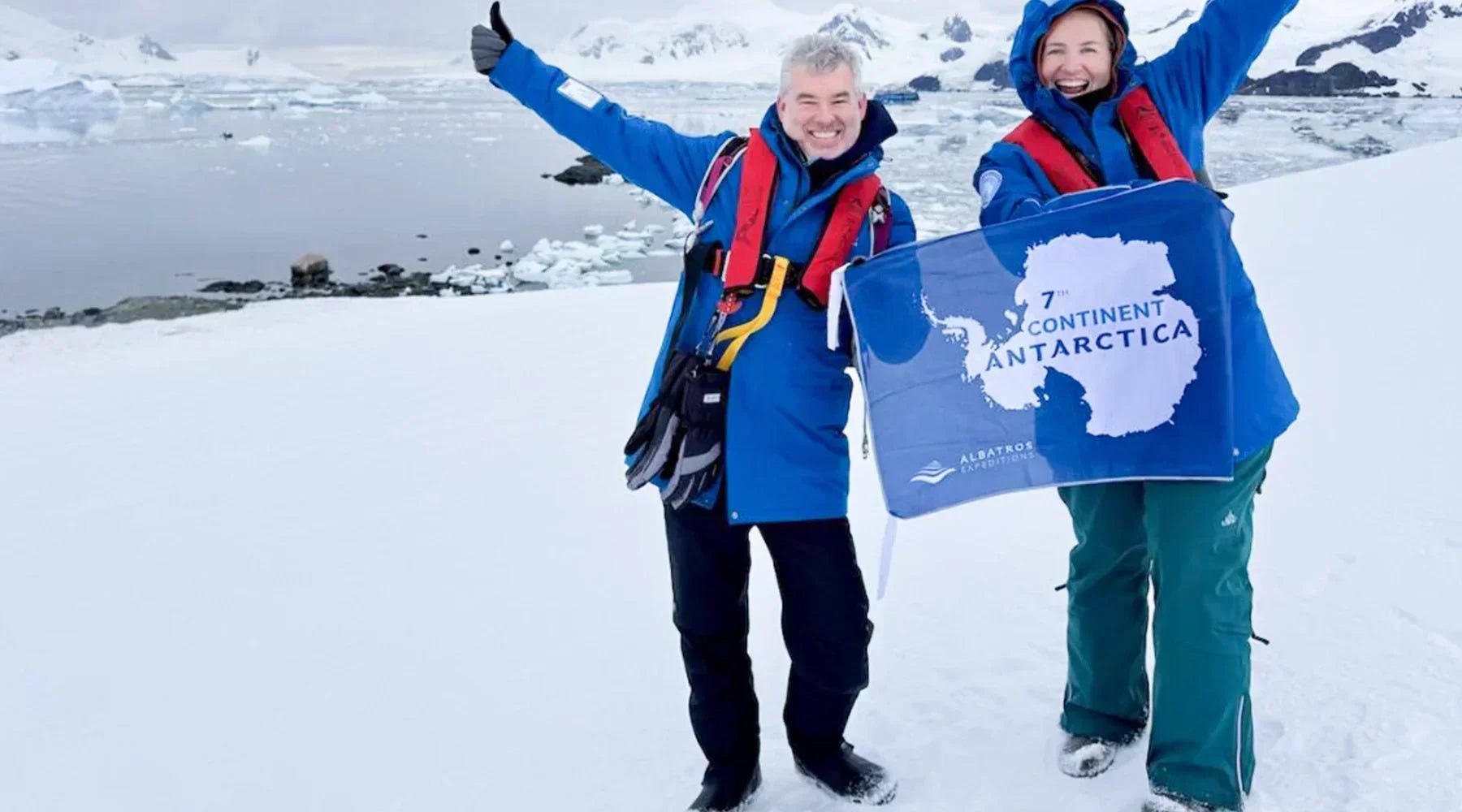 Sarah wears her warm Nobody's Princess Snow Pants to Antarctica on a recent trip.