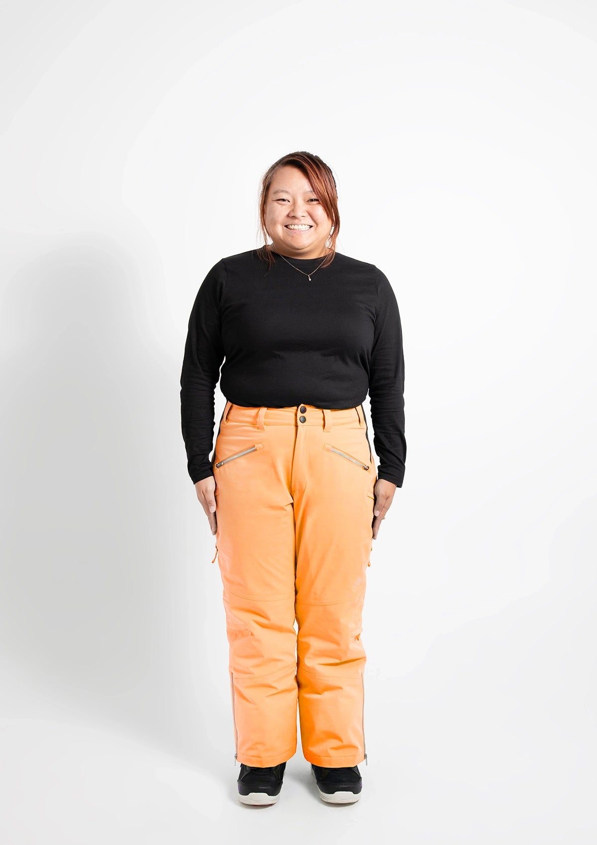 Apricot - Mila Snow Pant SHORT - Nobody's Princess $Kaite is wearing size AU12/US8 #colour_apricot