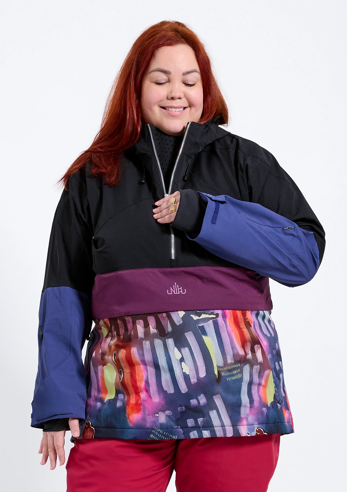 Montana - Sesi Snow Anorak - Nobody's Princess $Sam is wearing size AU20/US2X #colour_montana