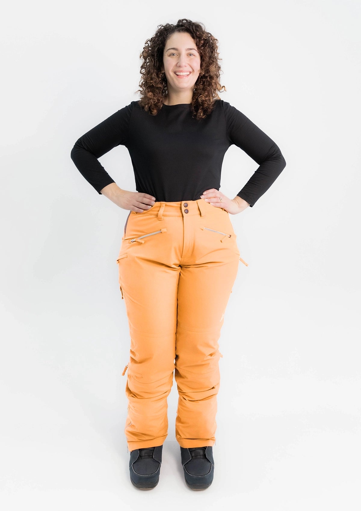 Apricot - Zali Snow Pant TALL - Nobody's Princess $Maria is wearing size AU14/US10 #colour_apricot