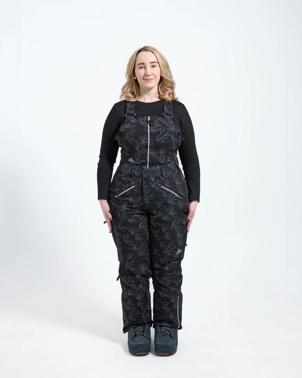 Iridescent - Zali Snow Bib SHORT - Nobody's Princess $Joanna is wearing size AU12/US8 #colour_iridescent