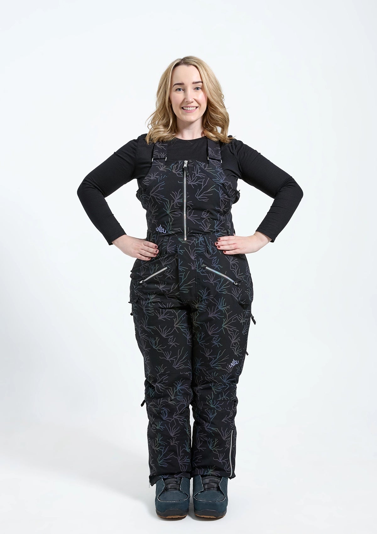 Iridescent - Zali Snow Bib SHORT - Nobody's Princess $Joanna is wearing size AU12/US8 #colour_iridescent