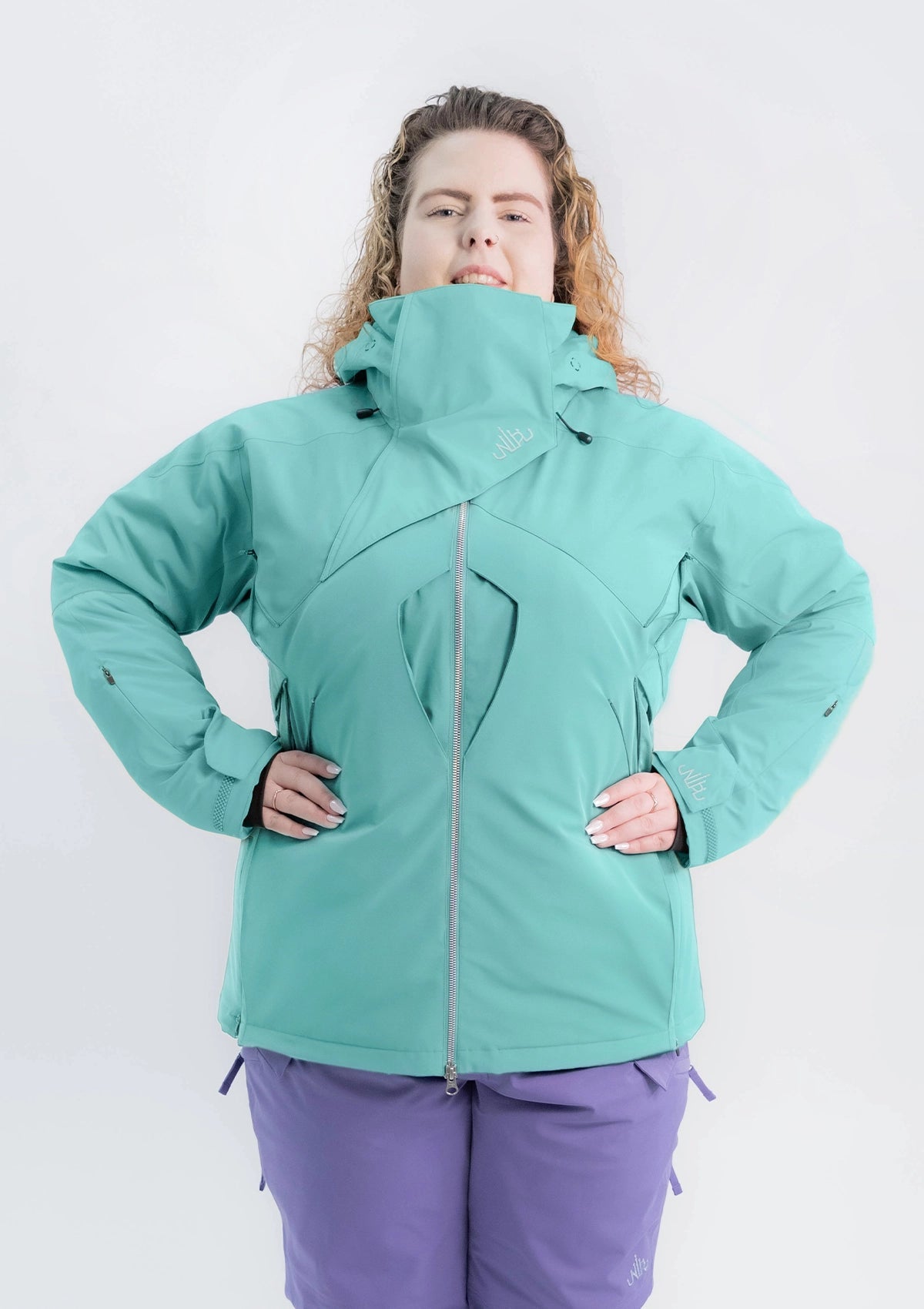 Aqua - Anna Snow Jacket - Nobody's Princess  $Jess is wearing size AU18/US14 #colour_aqua