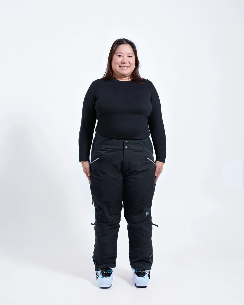 Black - Beatrice Snow Pant SHORT - Nobody's Princess $Beatrice is wearing size AU16/US12 #colour_black 
