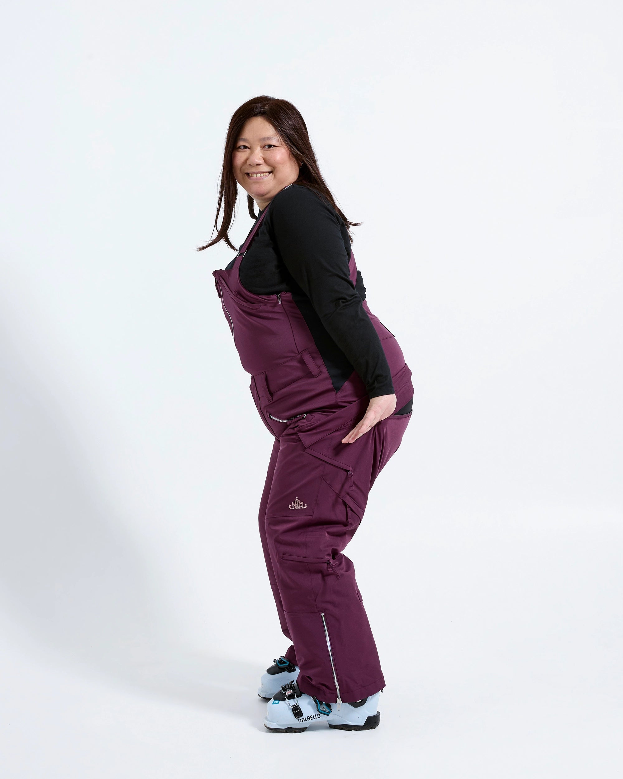 Plum - Mila Snow Bib SHORT - Nobody's Princess #colour_plum