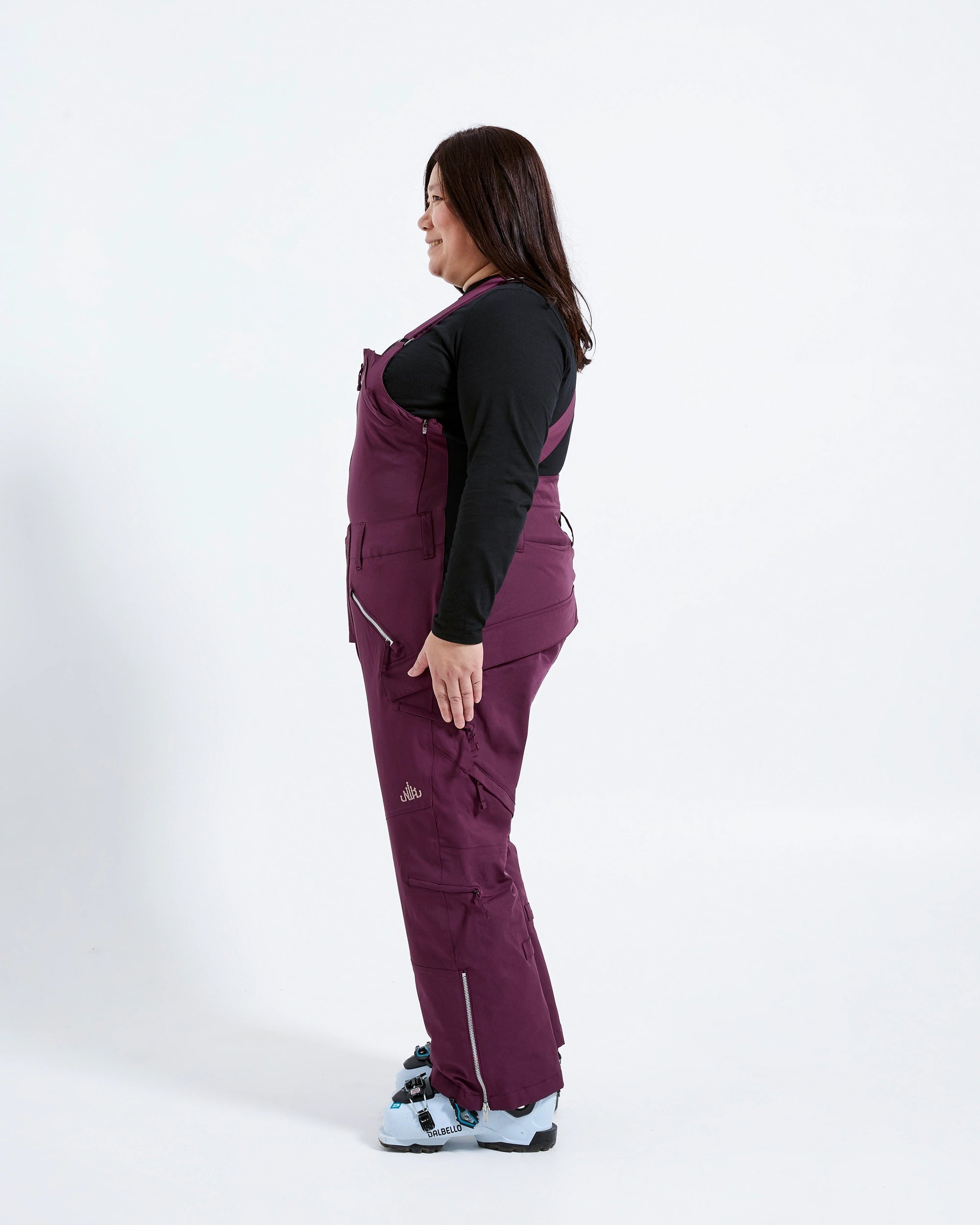 Plum - Mila Snow Bib SHORT - Nobody's Princess #colour_plum