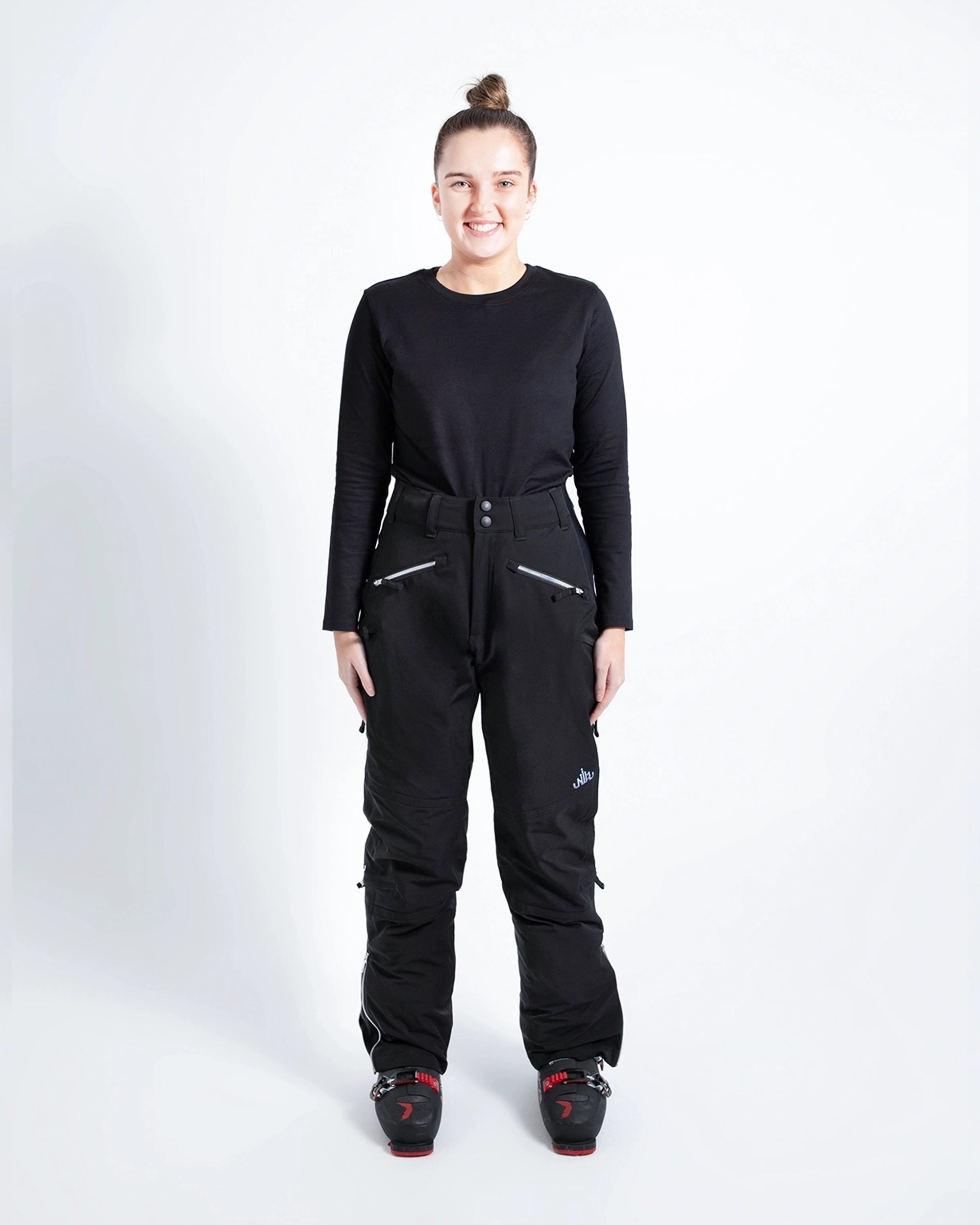 Black - Mila Snow Pant SHORT - Nobody's Princess $Lani is wearing size AU8/US4 #colour_black