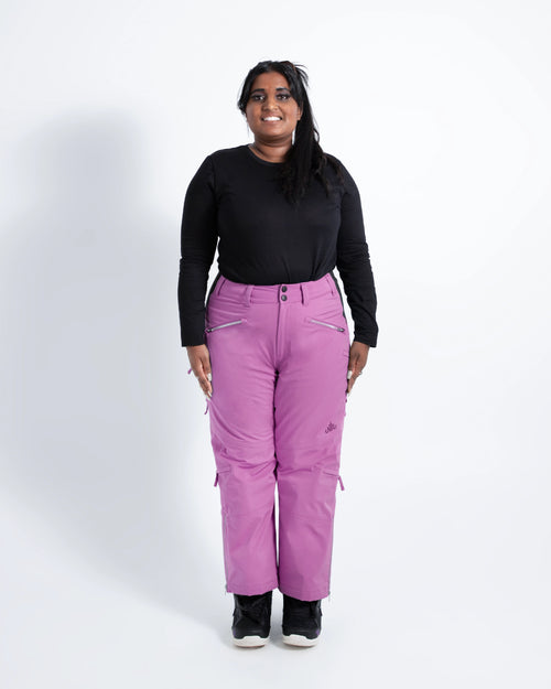 Orchid - Mila Snow Pant SHORT - Nobody's Princess $Shirani is wearing size AU12/US8 #colour_orchid