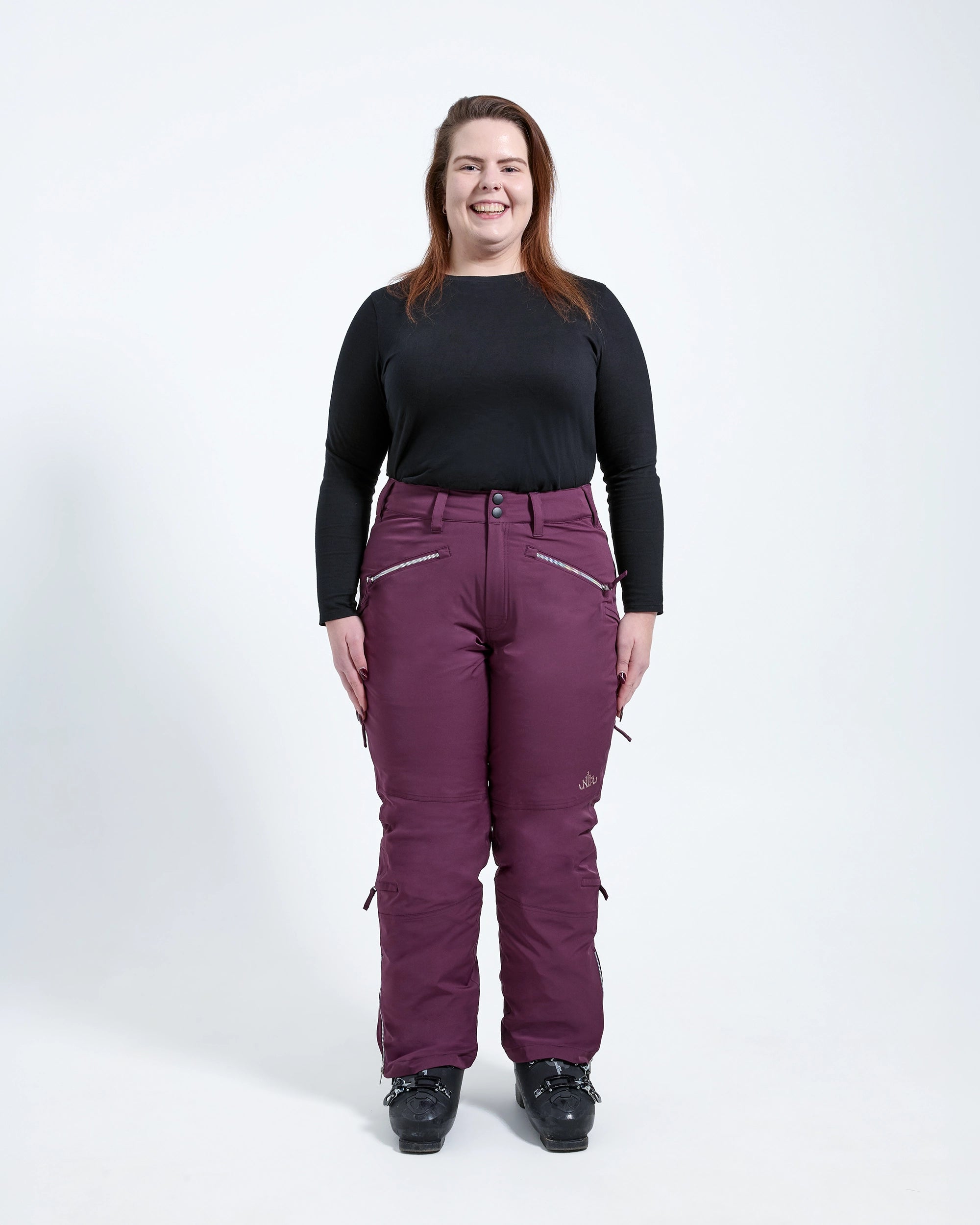 Plum - Mila Snow Pant REGULAR - Nobody's Princess $Jess is wearing size AU16/US12 #colour_plum