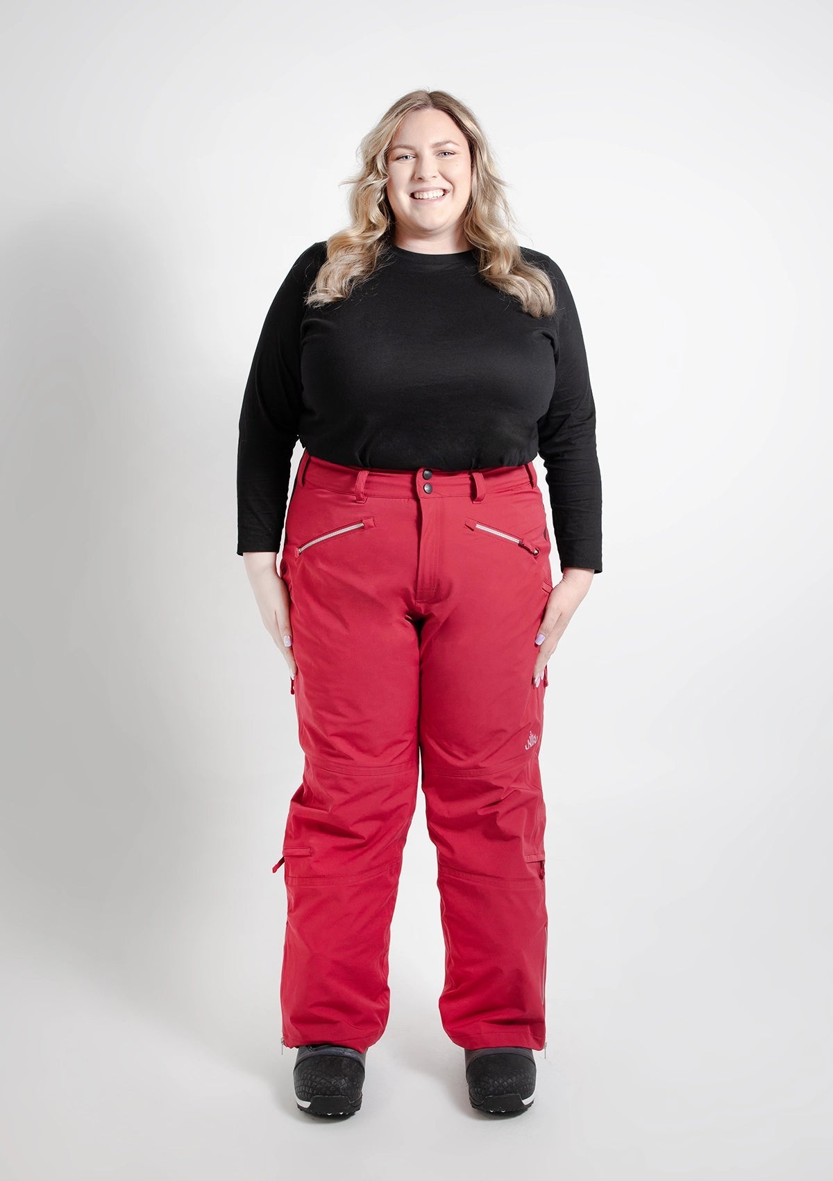 Raspberry - Mila Snow Pant REGULAR - Nobody's Princess $Alana is wearing size AU20/US16 #colour_raspberry