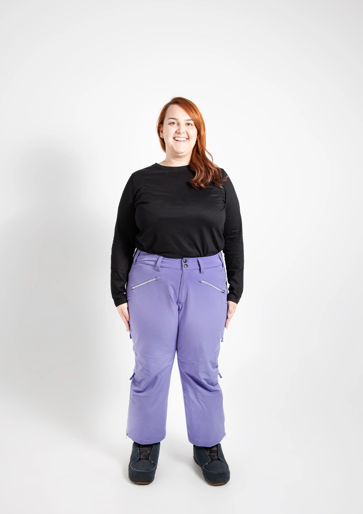 Violet - Mila Snow Pant SHORT - Nobody's Princess  $Emma is wearing size A16/US12 #colour_violet