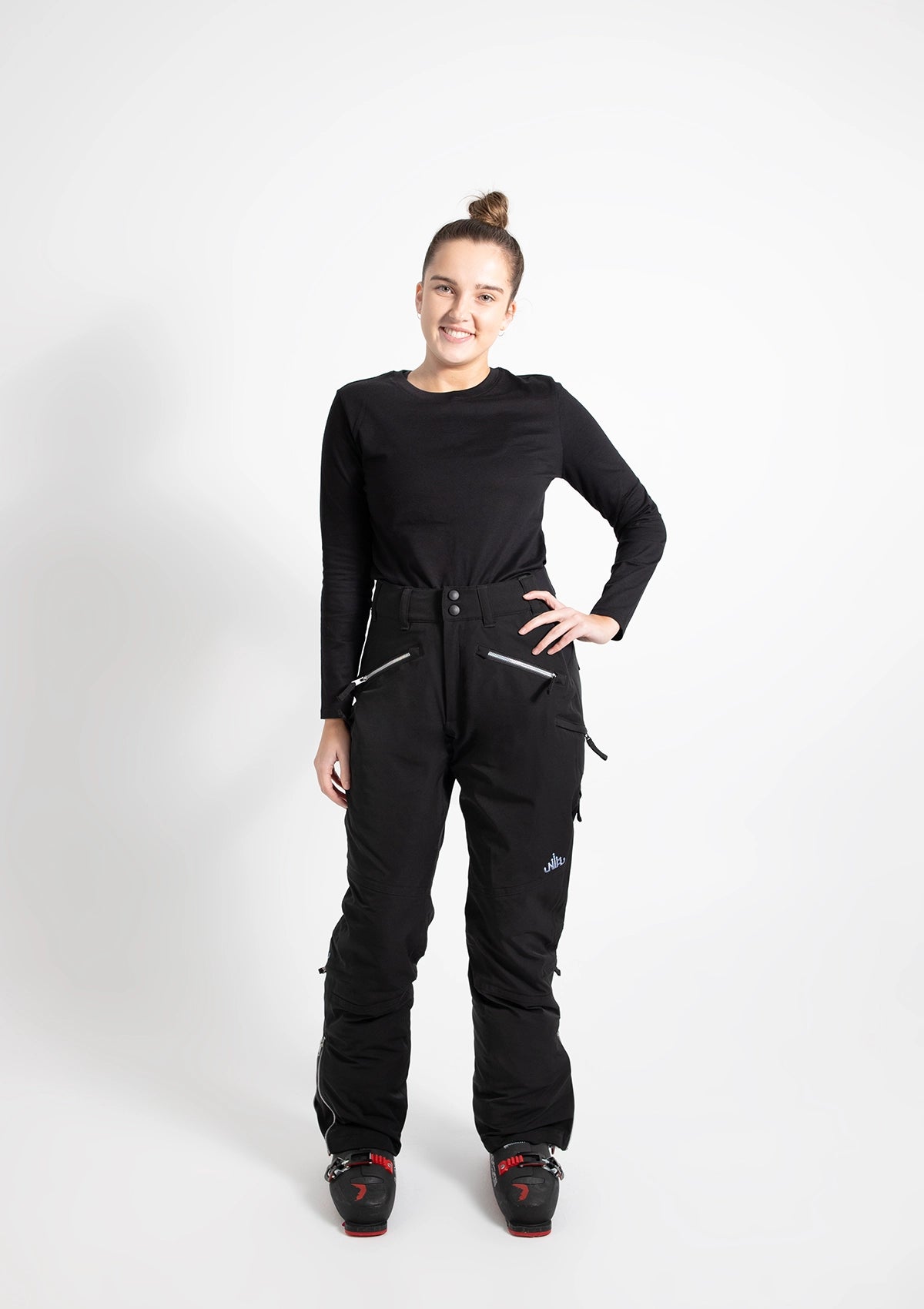 Black - Mila Snow Pant SHORT - Nobody's Princess $Lani is wearing size AU8/US4 #colour_black