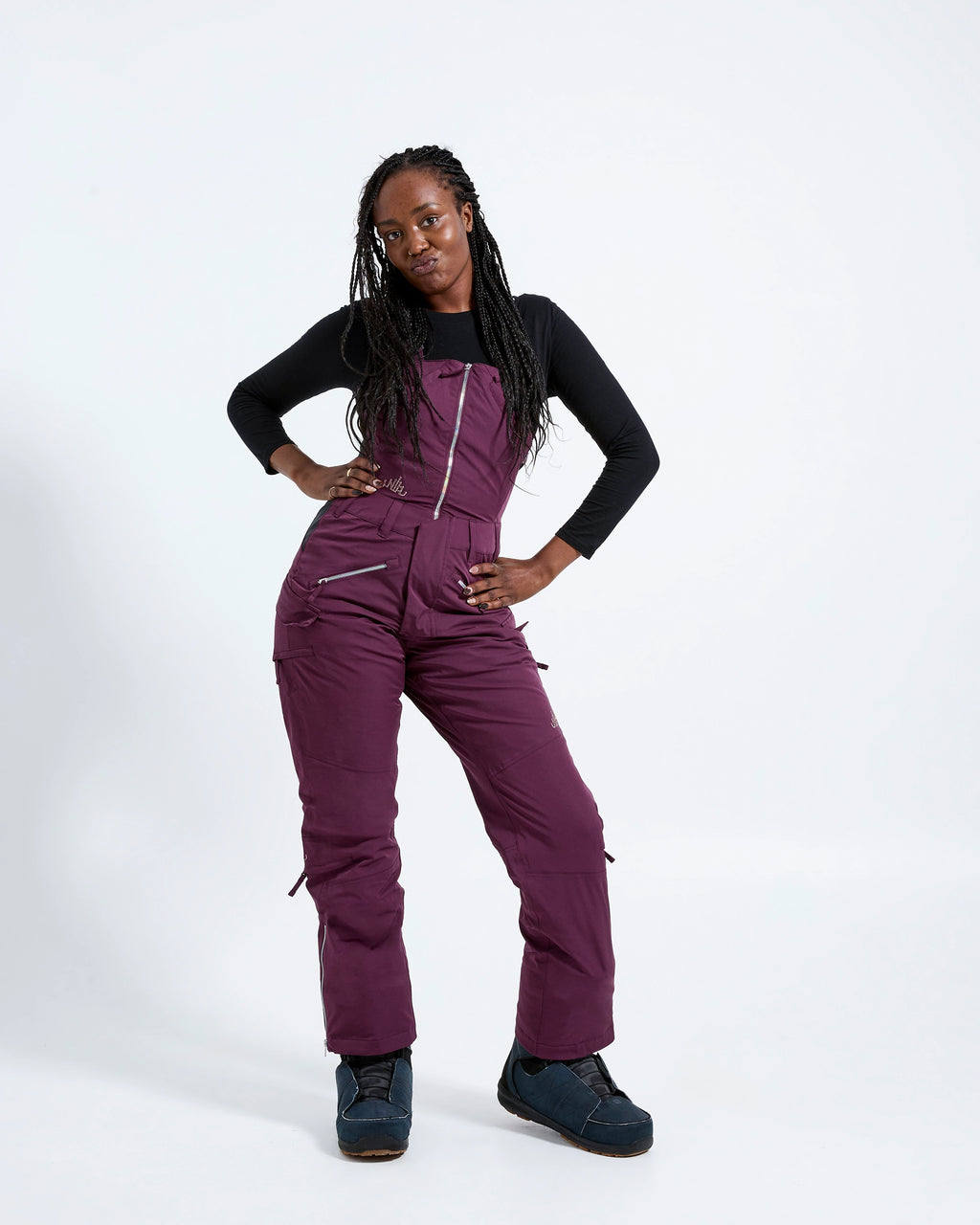 Plum - Zali Snow Bib SHORT - Nobody's Princess #colour_plum