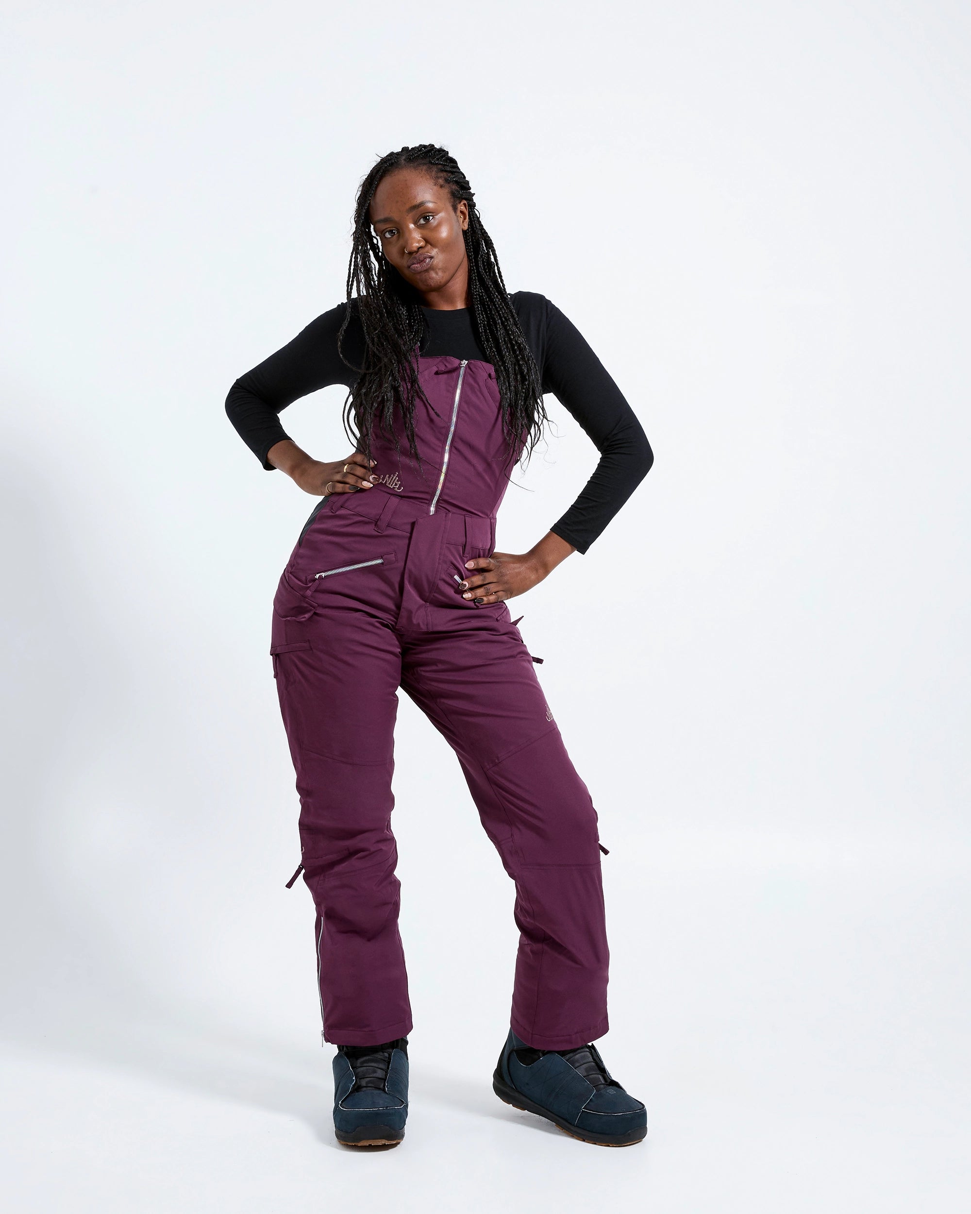 Plum - Zali Snow Bib SHORT - Nobody's Princess #colour_plum