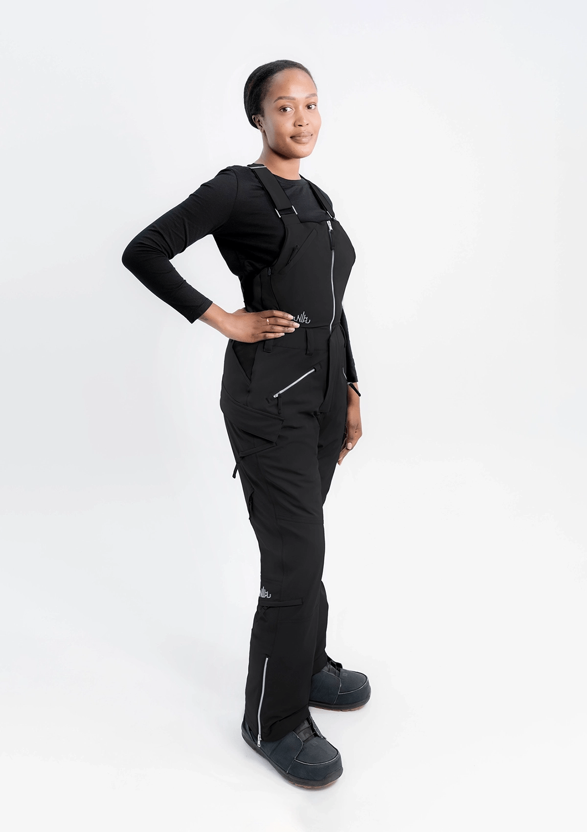 Black - Zali Snow Bib TALL - Nobody's Princess $Ajur is wearing size AU10/US6 #colour_black