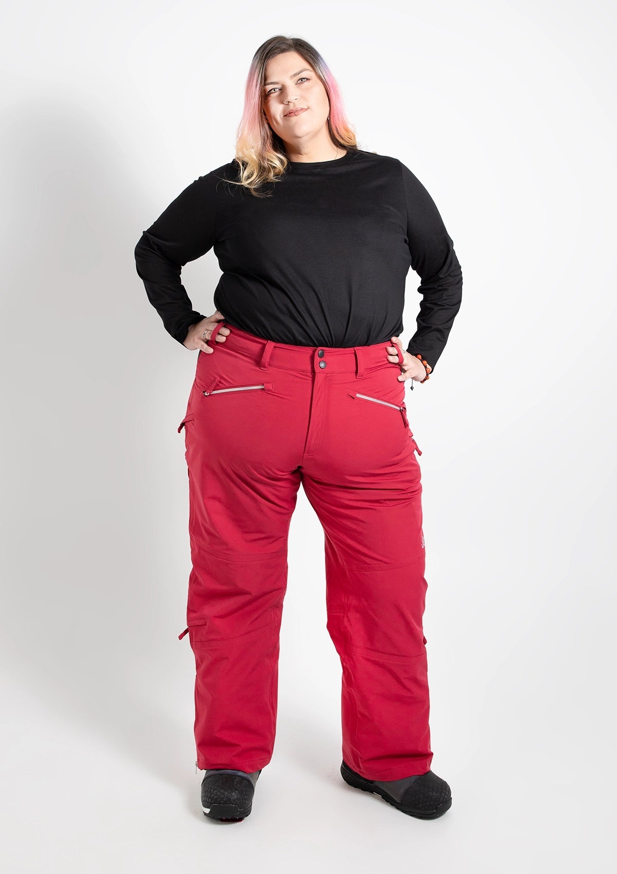 Raspberry - Zali Snow Pant REGULAR - Nobody's Princess $Amanda is wearing size AU20/US16 #colour_raspberry