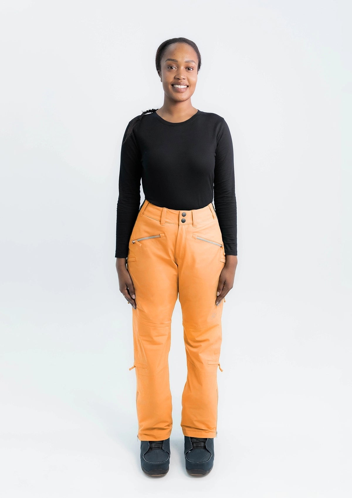 Apricot - Zali Snow Pant REGULAR - Nobody's Princess $Ajur is wearing size AU10/US6 #colour_apricot