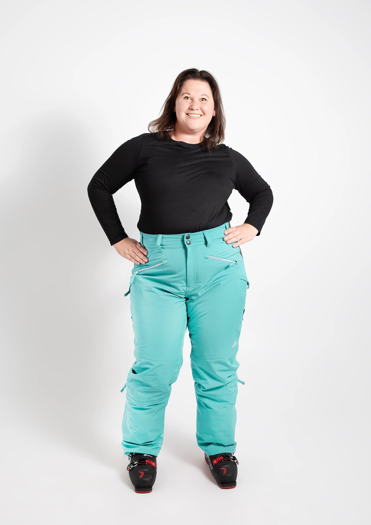 Aqua - Zali Snow Pant SHORT - Nobody's Princess $Danielle is wearing size AU16/US12 #colour_aqua